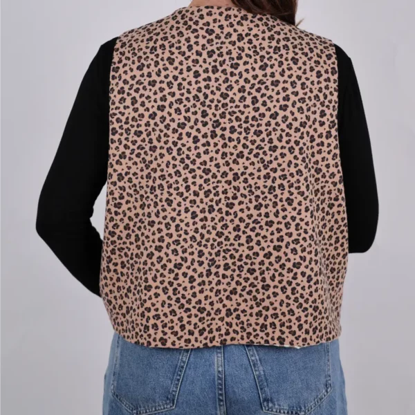 Gilet sans manches unique réversible léopard