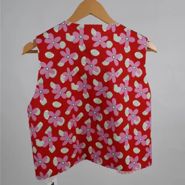 Gilet sans manches unique réversible fleur-vichy