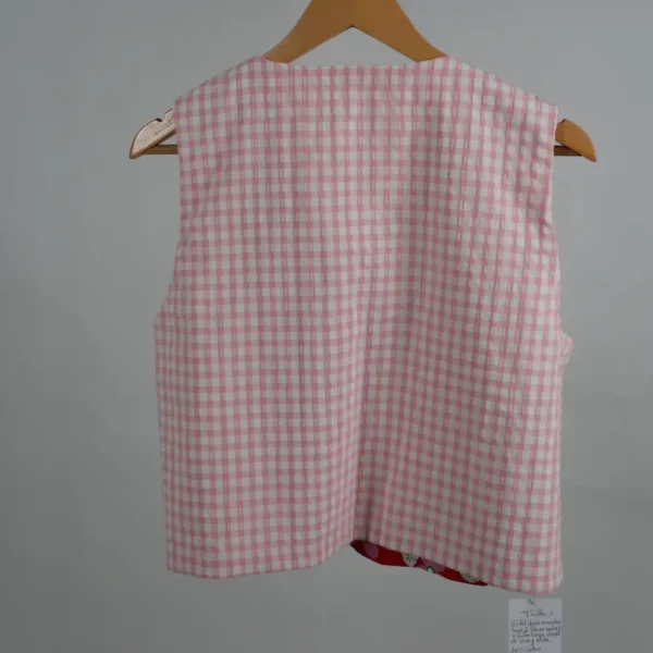 Gilet sans manches unique réversible fleur-vichy
