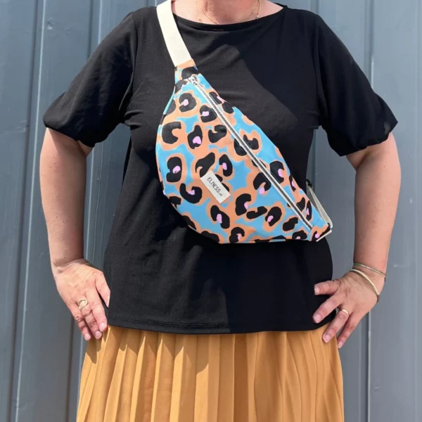 Sac Banane L léopard bleu