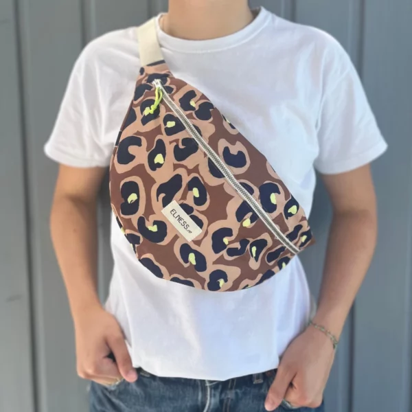 Sac Banane L léopard marron