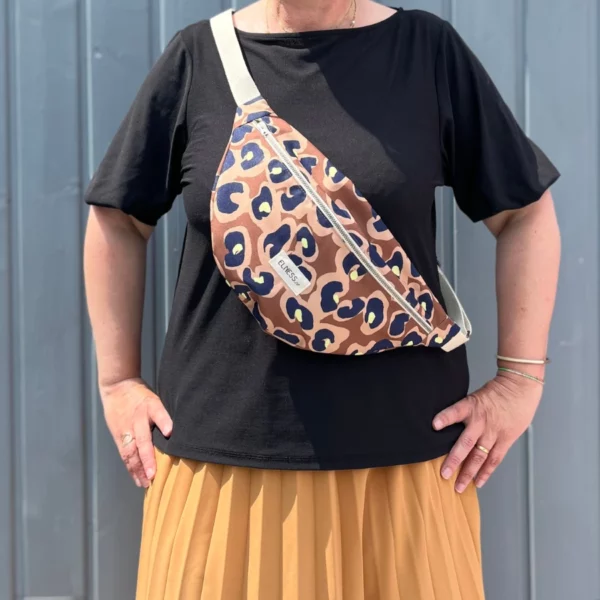 Sac Banane L léopard marron