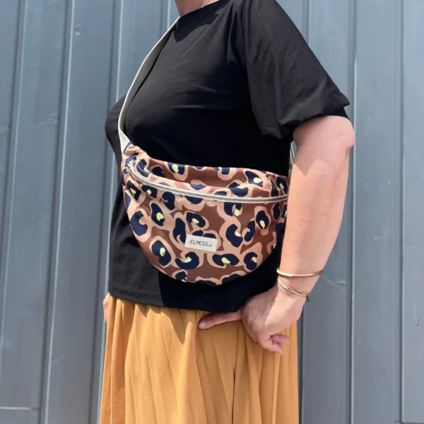 Sac Banane L léopard marron
