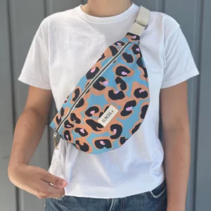 Sac Banane L léopard bleu