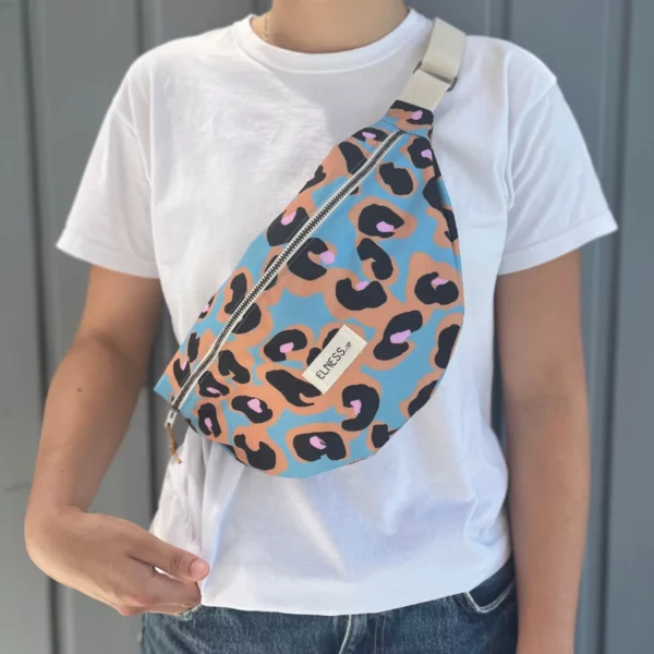 Sac Banane L léopard bleu