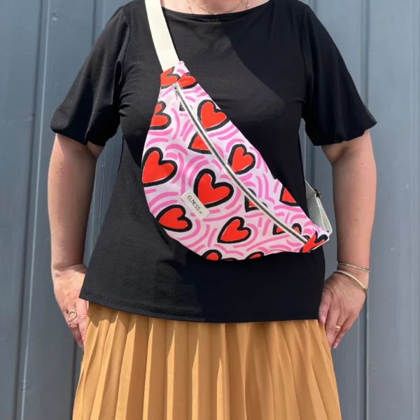 Sac Banane L cœur rouge