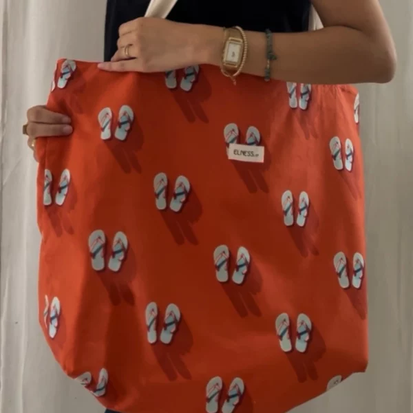 Grand sac de plage motif tong