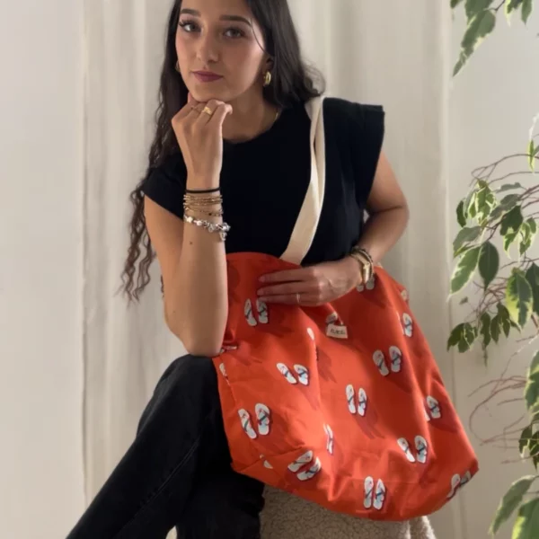 Grand sac de plage motif tong