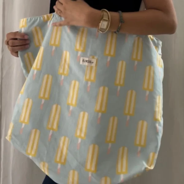 Grand sac de plage motif glace
