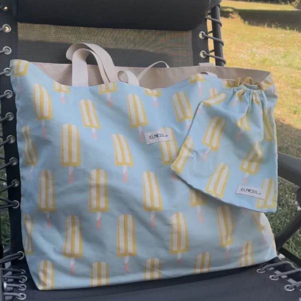 Grand sac de plage motif glace