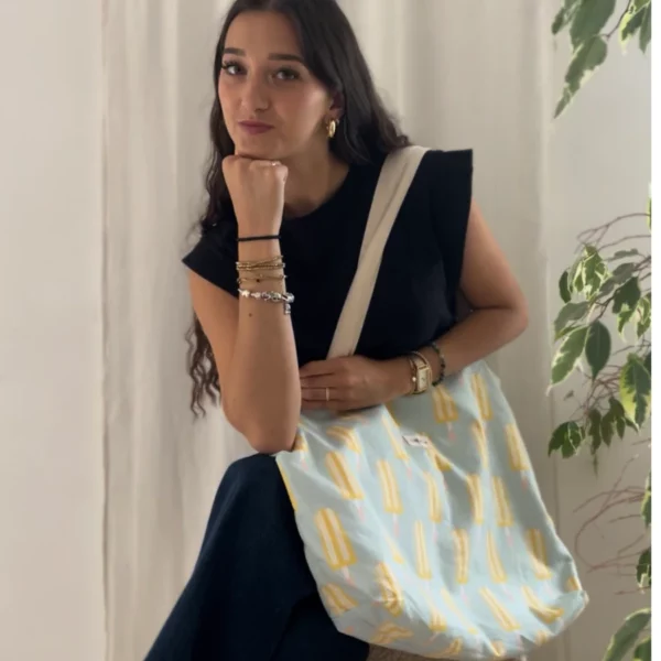 Grand sac de plage motif glace