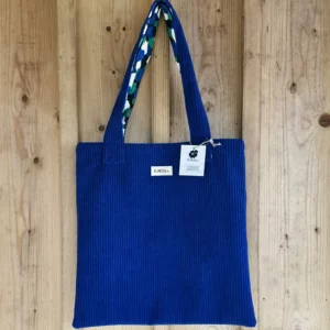 Tote Bag Velours Bleu Roi