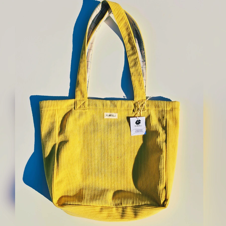 Grand Sac Velours Jaune Colza – Image 3