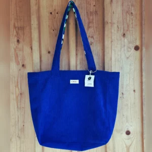 Grand Sac Velours Bleu Roi