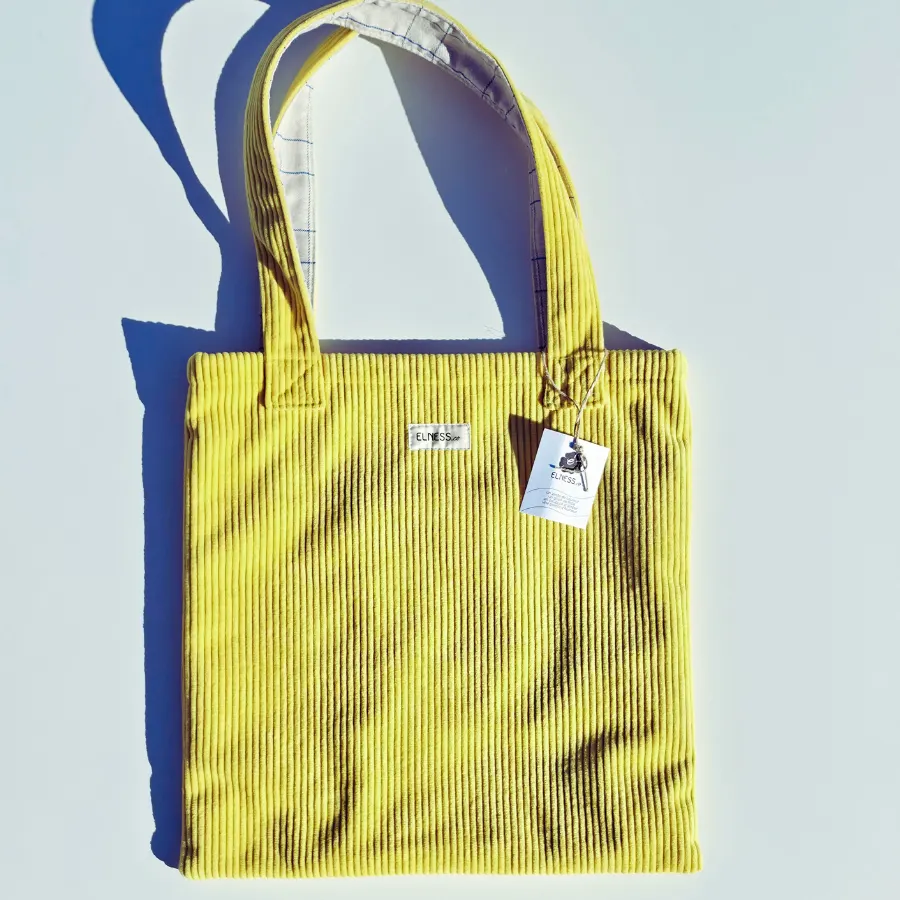 Tote Bag Velours Jaune Colza – Image 3