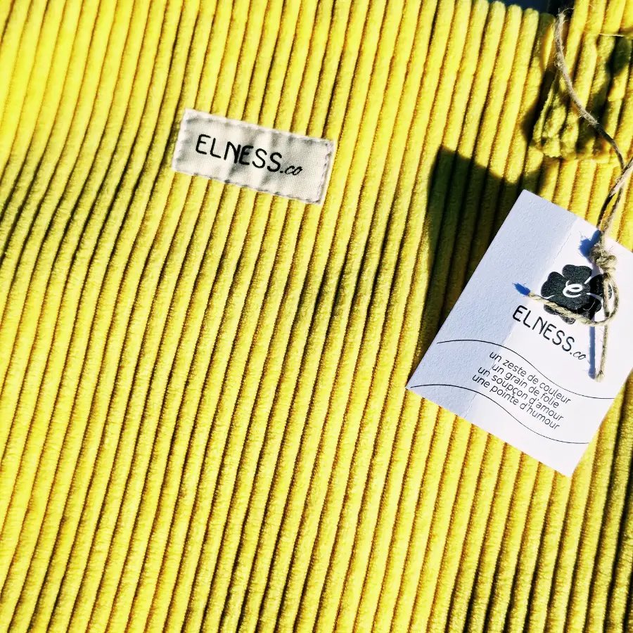 Tote Bag Velours Jaune Colza – Image 4