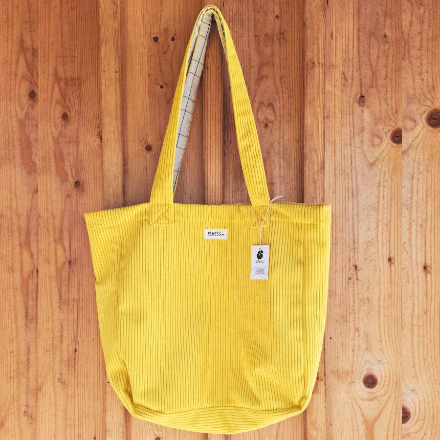 Grand Sac Velours Jaune Colza